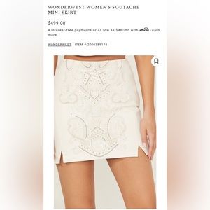 Wonderwest Soutache leather mini skirt M